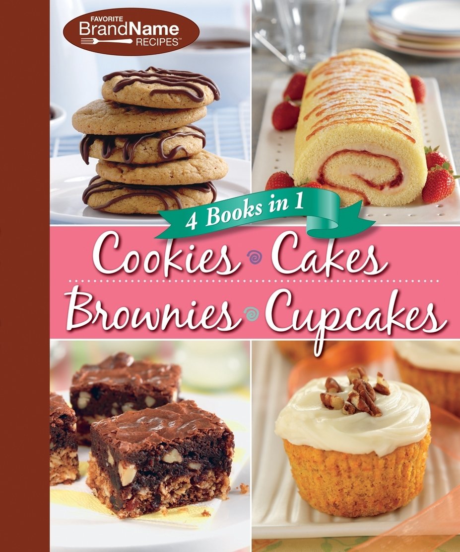 4 Cookbooks In 1: Cookies, Cakes, Brownies, Cupcakes,Used