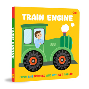Board Book: Train Engine Wheel Book - Wheel Books For Kids - Board Book For Children Age 1-3 Years