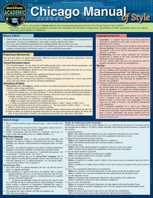 Chicago Manual Of Style Guidelines QuickStudy Laminated Reference Guide (QuickStudy Academic),Used