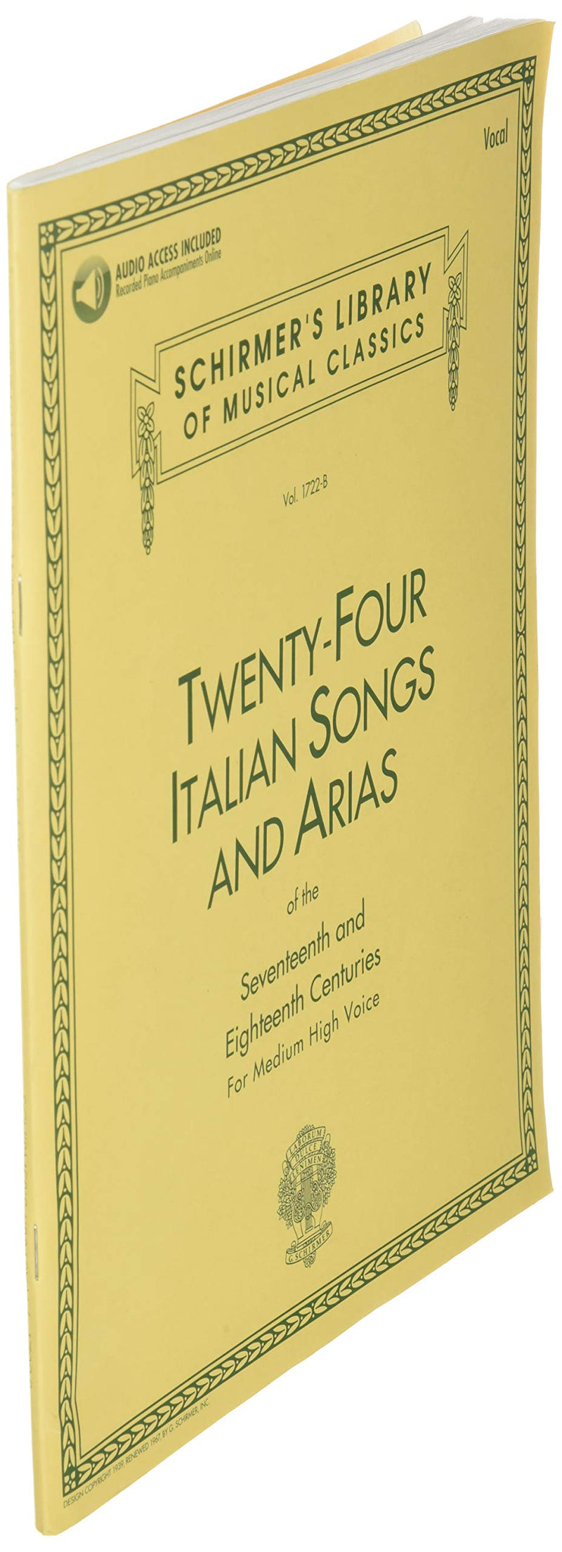 24 Italian Songs and Arias of the 17th and 18th Centuries  Vocal Collection and Piano Accompaniments Book with Online Audio  Ess,Used