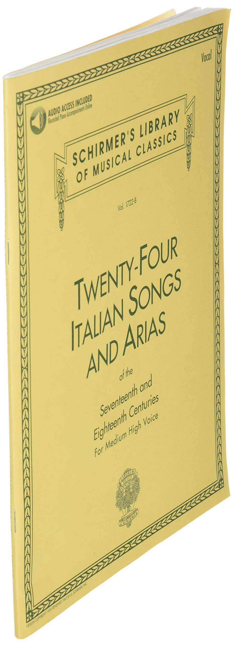 24 Italian Songs and Arias of the 17th and 18th Centuries  Vocal Collection and Piano Accompaniments Book with Online Audio  Ess,New