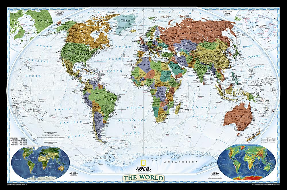 National Geographic World Wall Map  Decorator (46 x 30.5 in) (National Geographic Reference Map),Used