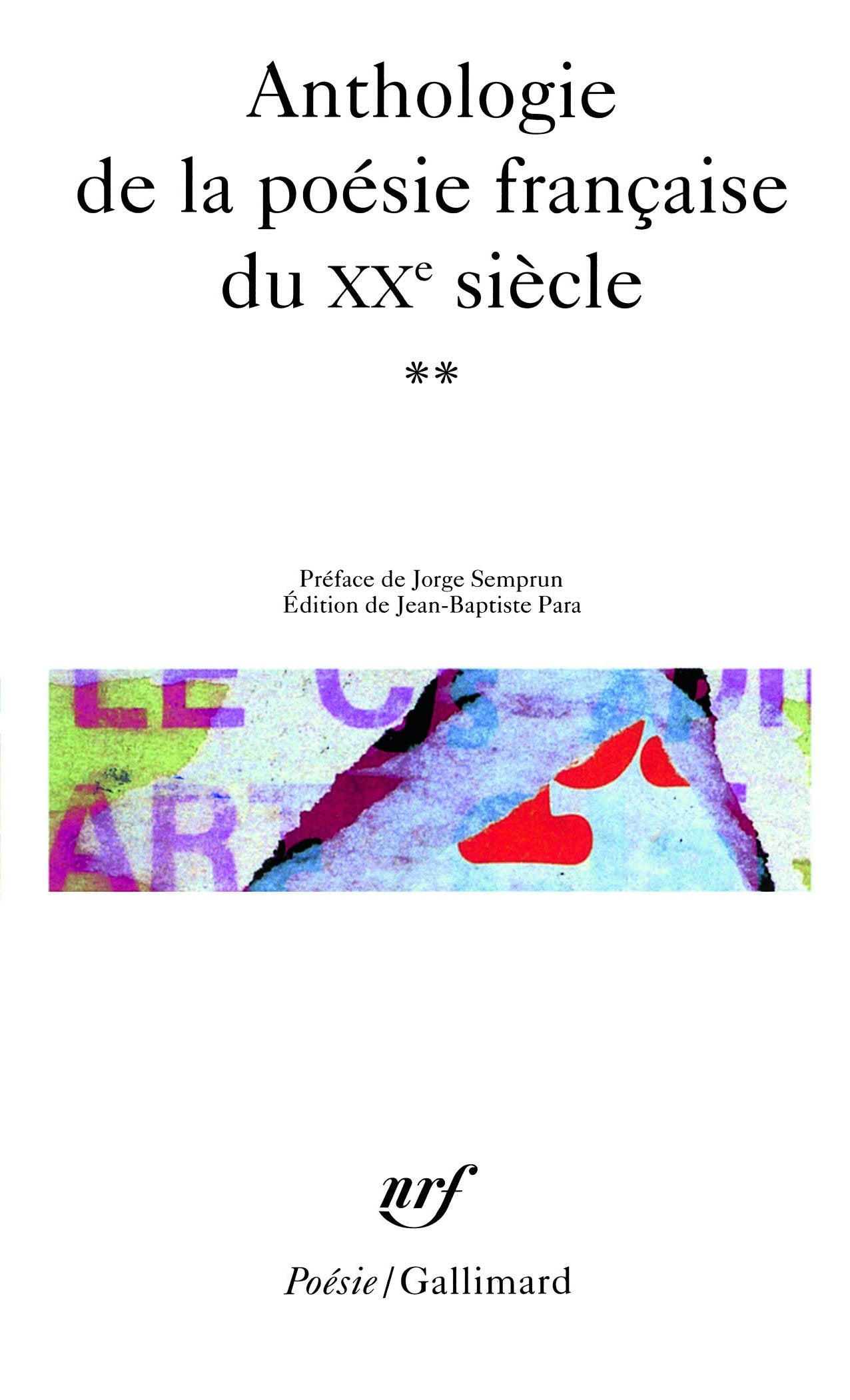 Antho de La Poe Fr 20e (Poesie/Gallimard) (French Edition),Used