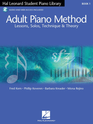 Hal Leonard Adult Piano Method  Book 1  Lessons, Solos, Technique And Theory  With Online Audio Access And Playback+ Features (,Used