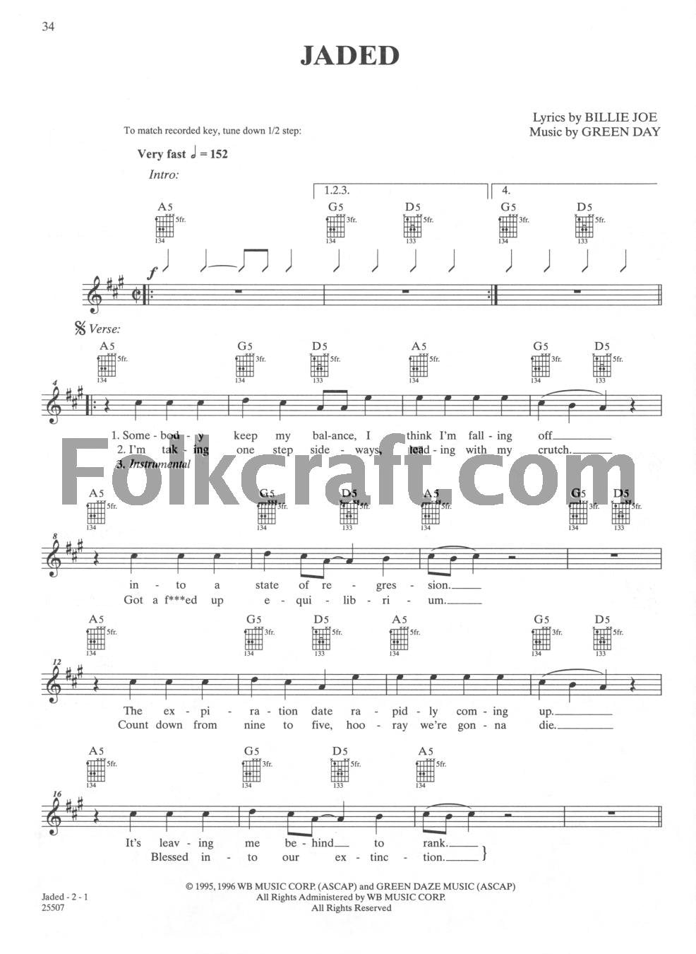 Green Day  Easy Guitar Anthology,New