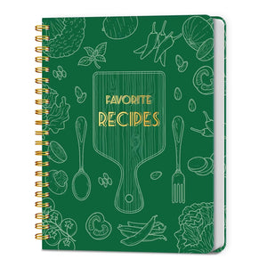 LuBudingJoy Blank Recipe Book to Write in Your Own Recipes, Full Page Sprial Hardcover Personal Recipe Organise, Recipe Journal