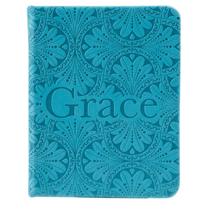 Christian Art Gifts Teal Faux Leather Mini Hardcover Gift Book w/Ribbon  Grace: Pocket Inspirations Collection  Encouraging Book,Used