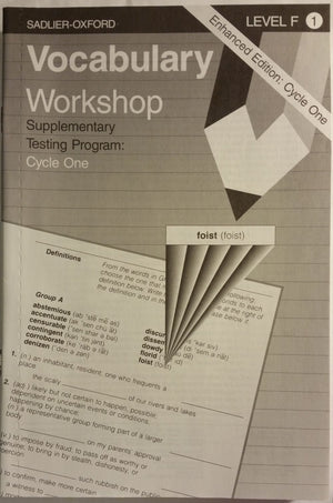 Vocabulary Workshop: Level F, Supplementary Testing Program: Cycle 1, Enhanced Edition,Used