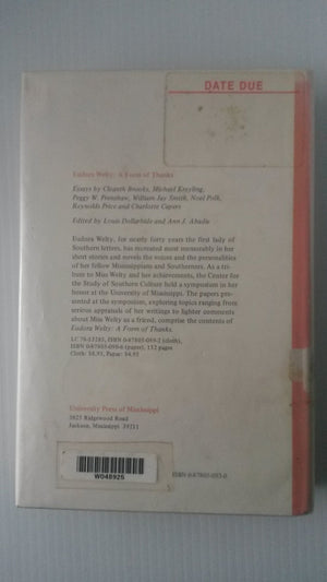 Eudora Welty: Critical essays,Used
