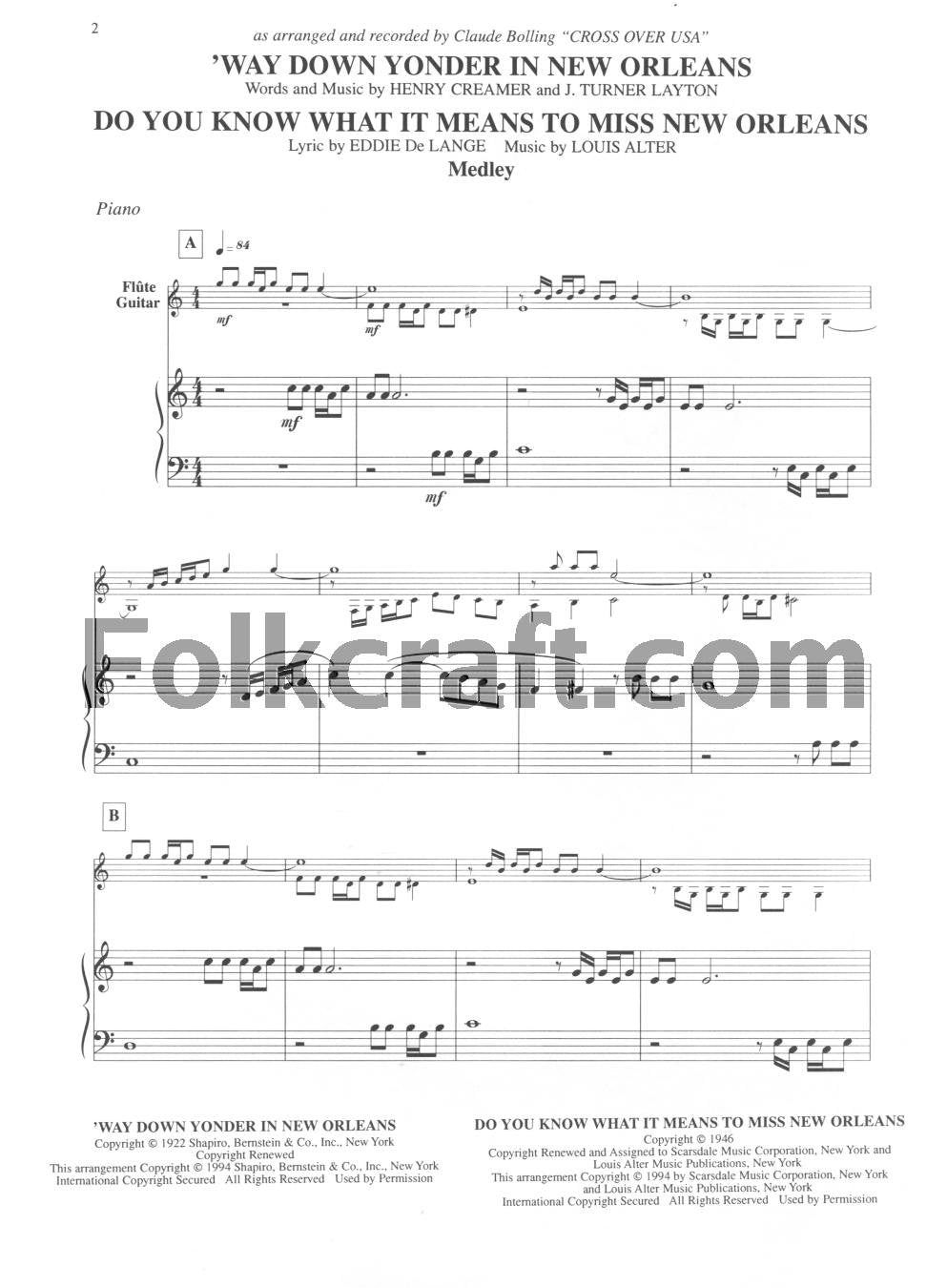 Claude Bolling  Crossover U.S.A.  Way Down Yonder In New Orleans/Do You Know What It Means...: Set Of Parts