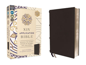 Niv Application Bible, Genuine Leather, Calfskin, Black, Red Letter, Comfort Print: Bringing The Ancient Message Of The Bible In