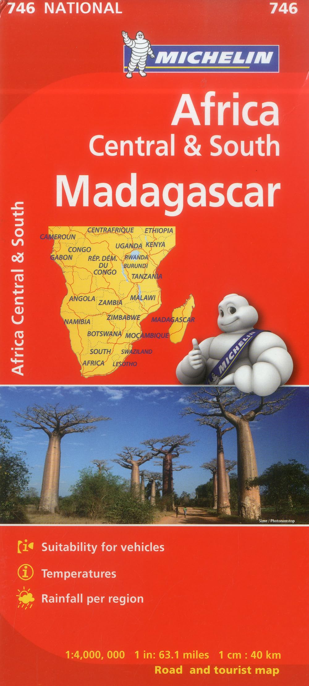 Michelin Map Africa Central South and Madagascar 746 (Maps/Country (Michelin)),Used