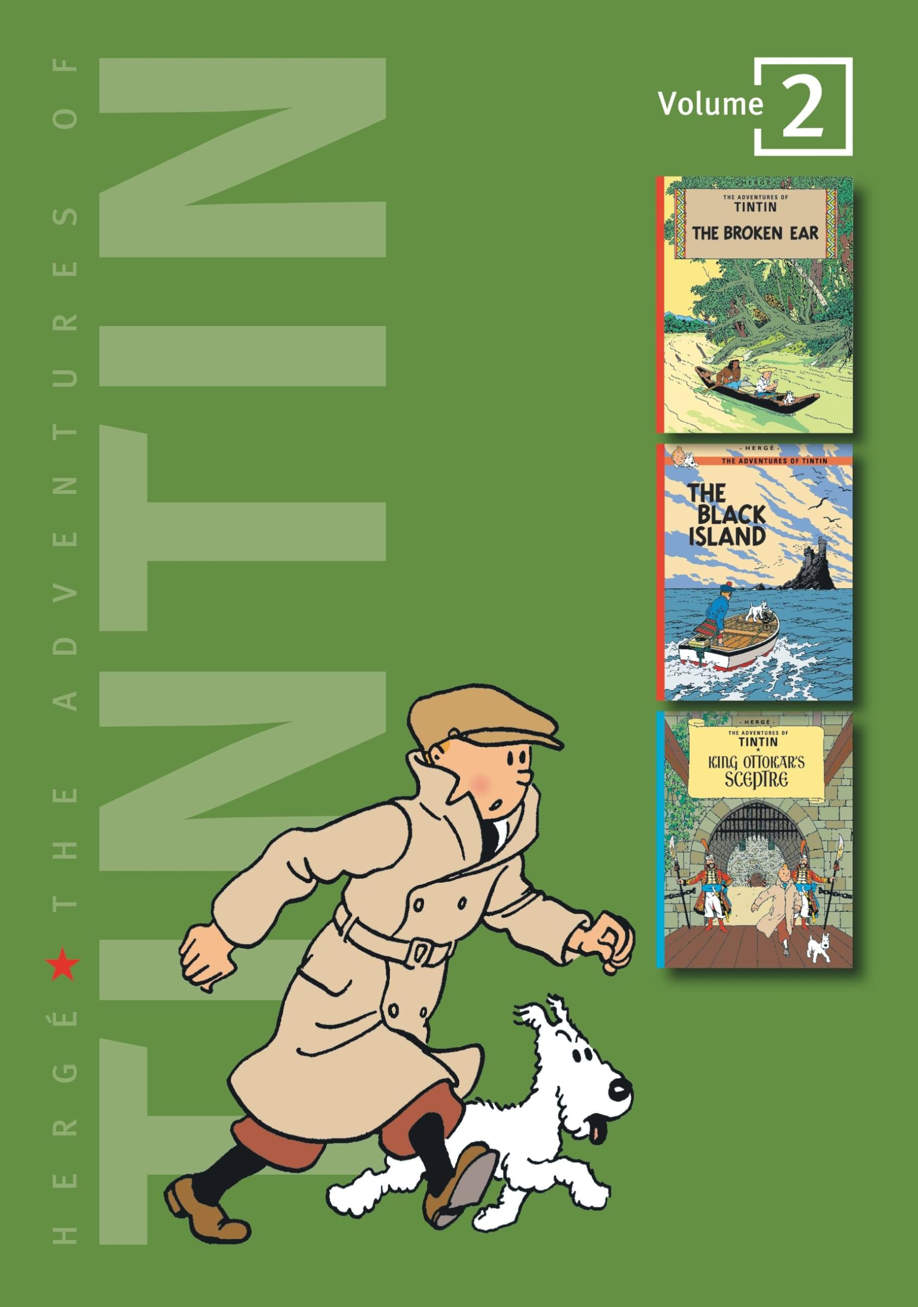 The Adventures Of Tintin, Vol. 2: The Broken Ear / The Black Island / King Ottokar'S Sceptre (3 Volumes In 1)-used