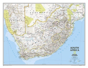 National Geographic South Africa Wall Map  Classic (30.25 X 23.5 In) (National Geographic Reference Map),New