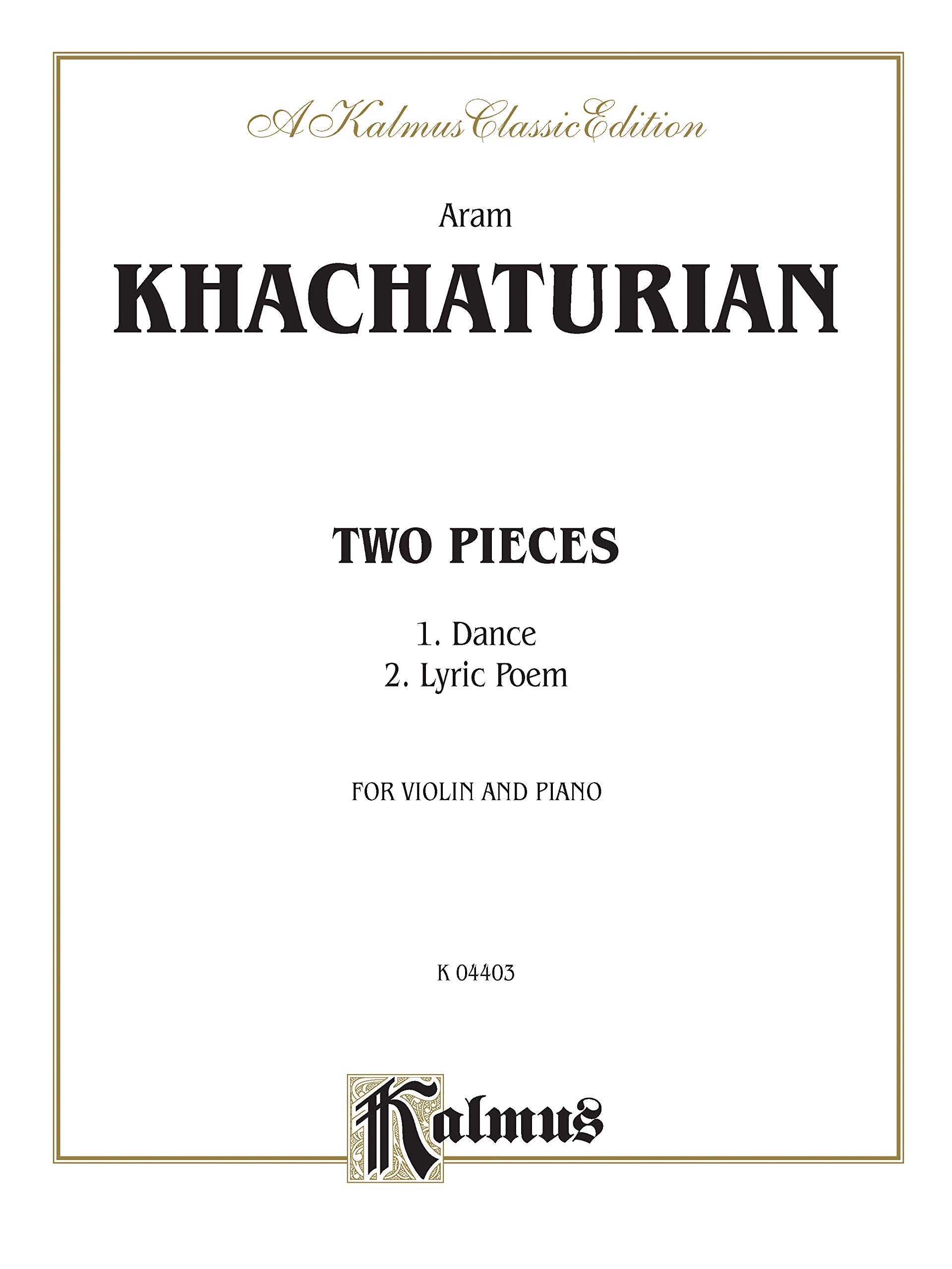 Two Pieces (Kalmus Edition),Used