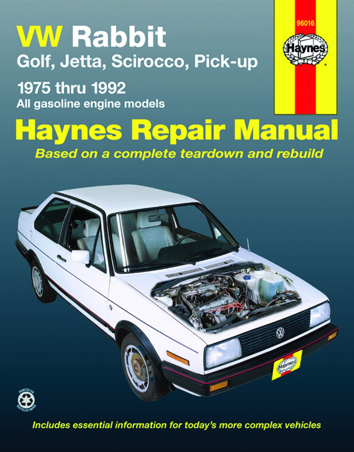 Vw Rabbit Gas (7584),Rabbit Convertible (8084),Golf (8592),Jetta Gas (8092),Scirocco (7588),Cabriolet (8592) & Pickups Ga