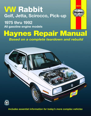 Vw Rabbit Gas (7584),Rabbit Convertible (8084),Golf (8592),Jetta Gas (8092),Scirocco (7588),Cabriolet (8592) & Pickups Ga
