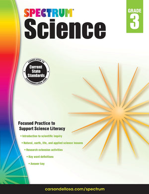 Spectrum 3rd Grade Science Workbooks, Ages 8 to 9, Grade 3 Science, Physical, Space, Earth, and Life Science, the History and Na,Used