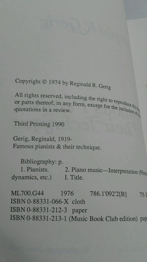 Famous Pianists & Their Technique,Used