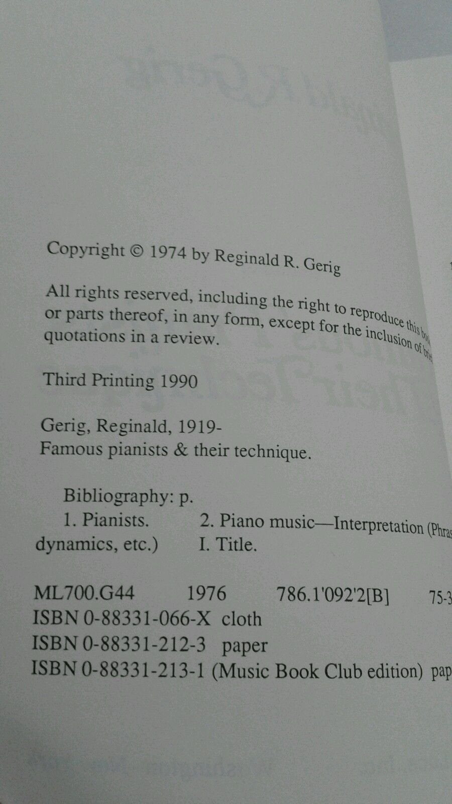 Famous Pianists & Their Technique,Used