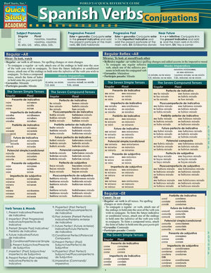 Spanish Verbs: Conjugations Quickstudy Laminated Reference Guide (Quickstudy Academic) (Spanish Edition)