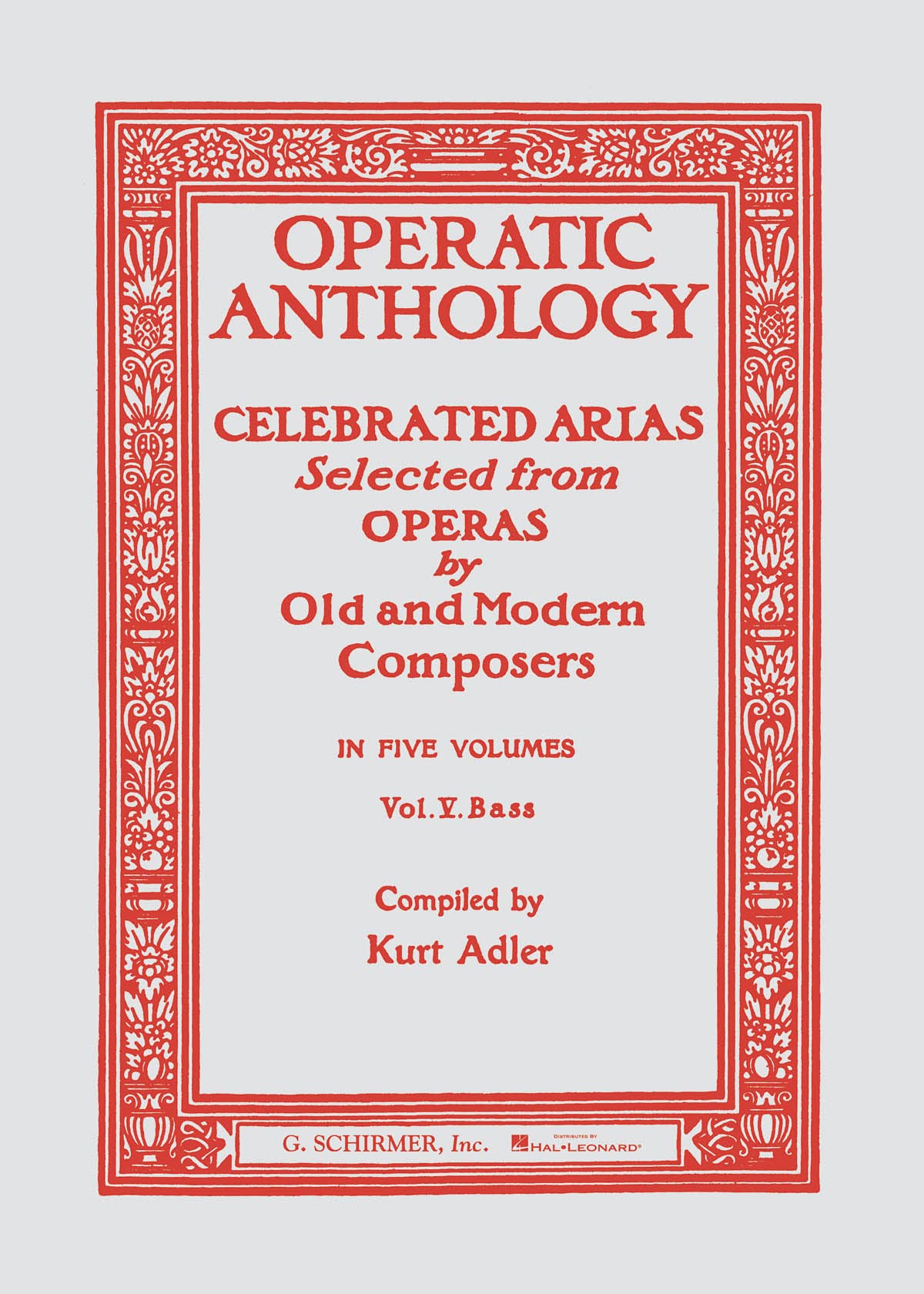 Operatic Anthology  Volume 5: Bass And Piano