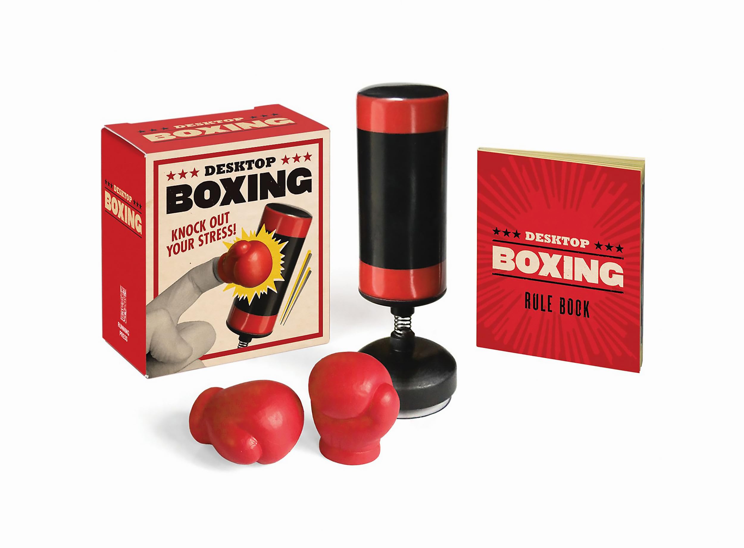 Running Press Mini Editions Desktop Boxing Stress Relief Game - Red Paper Edition