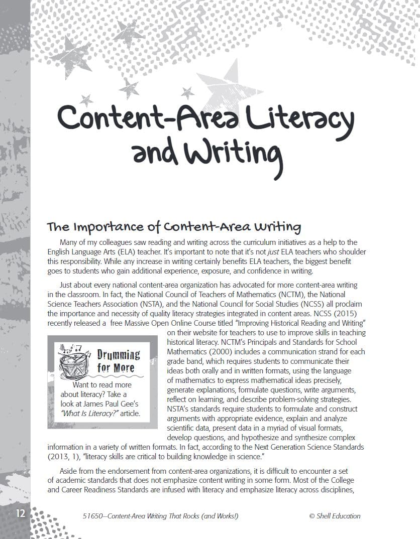 Content Area Writing That Rocks (Creative Writing Activities, Grades 312) (Professional Resources),Used