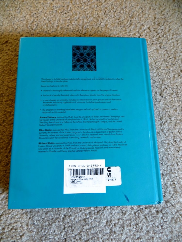 Inorganic Chemistry: Principles of Structure and Reactivity,Used