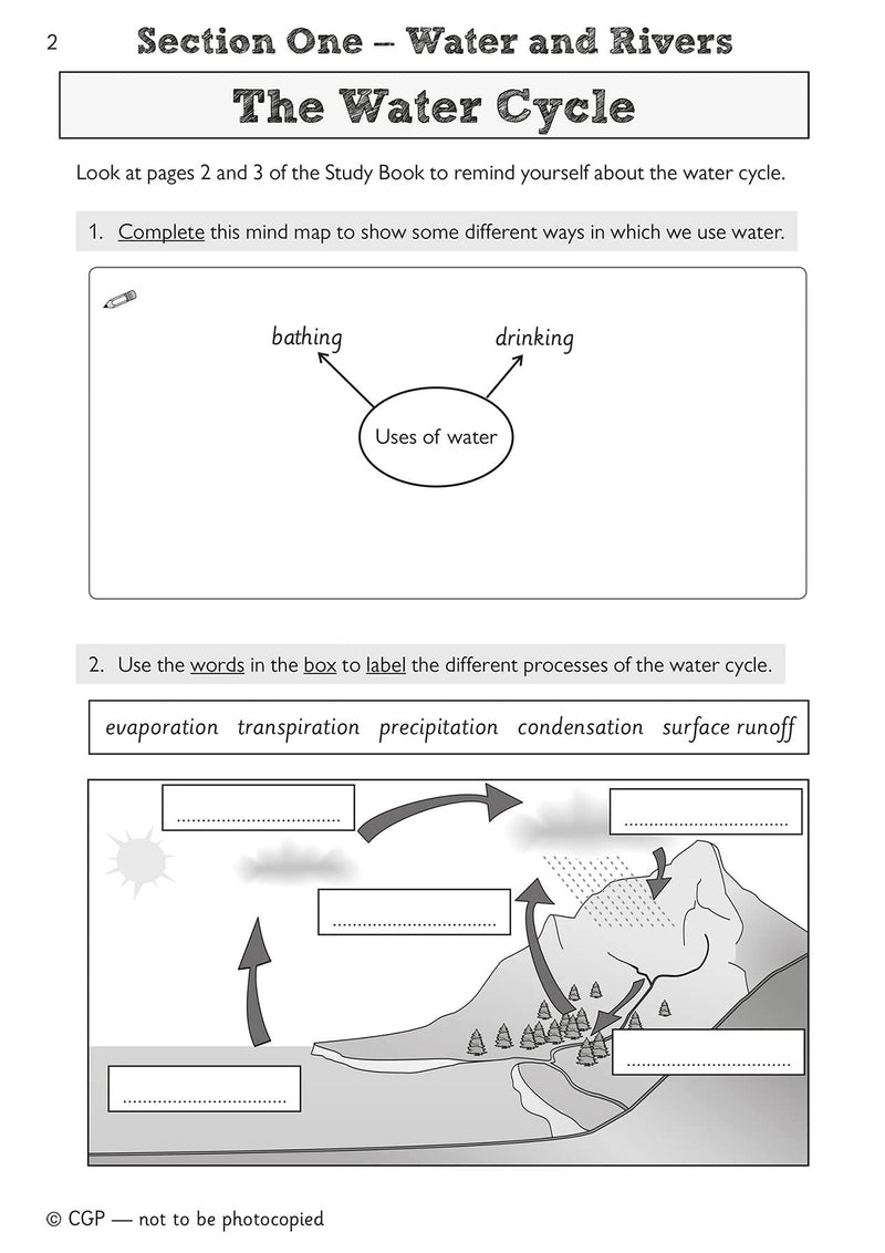 New KS2 Discover & Learn: Geography  Rivers Activity Book (CGP KS2 Geography),Used