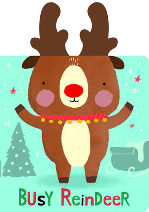 Snuggles: Busy Reindeer: A Christmas Board Book with Plush Ears (Snuggles Books),Used