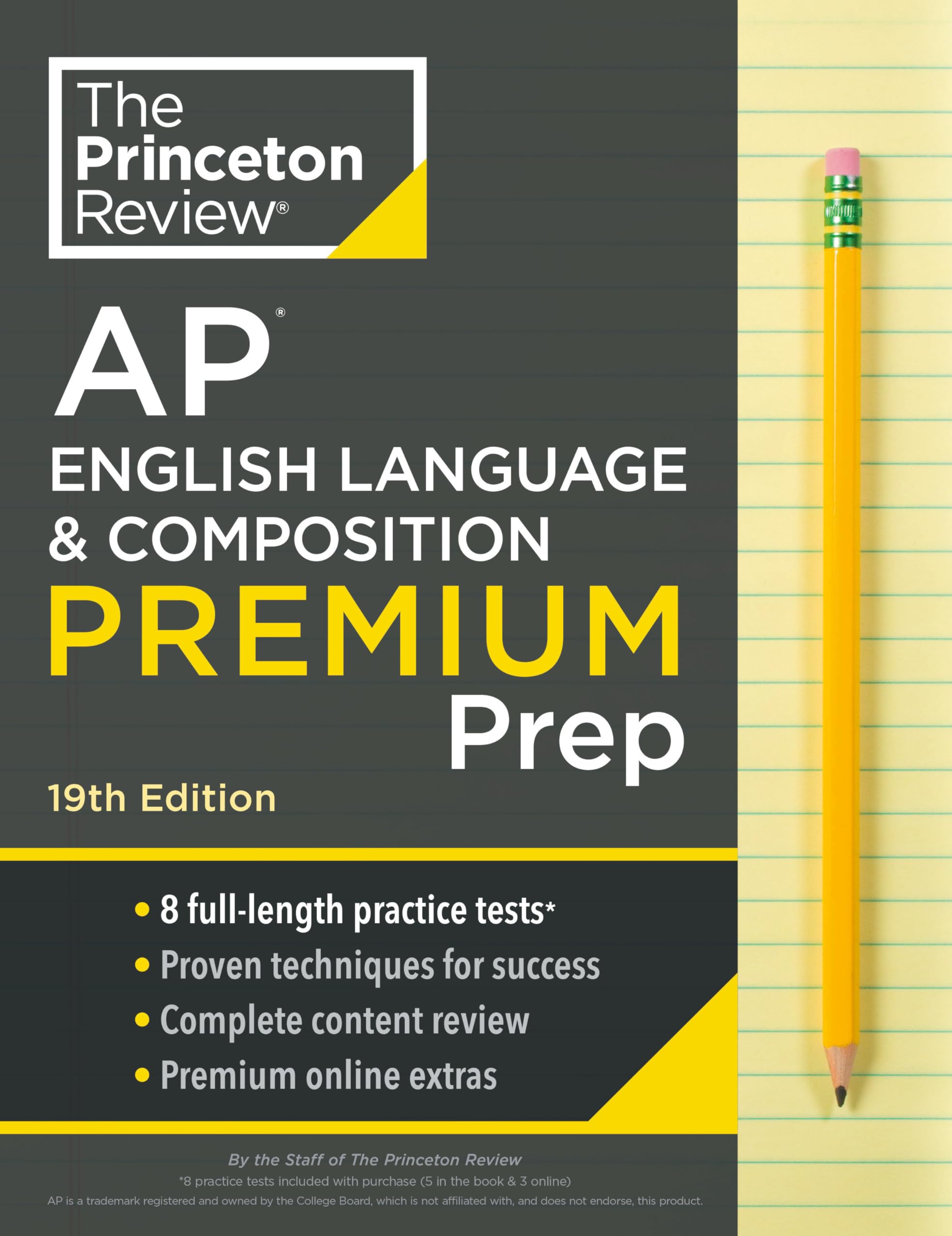 Princeton Review Ap English Language & Composition Premium Prep, 19Th Edition: 8 Practice Tests + Complete Content Review + Stra,Used