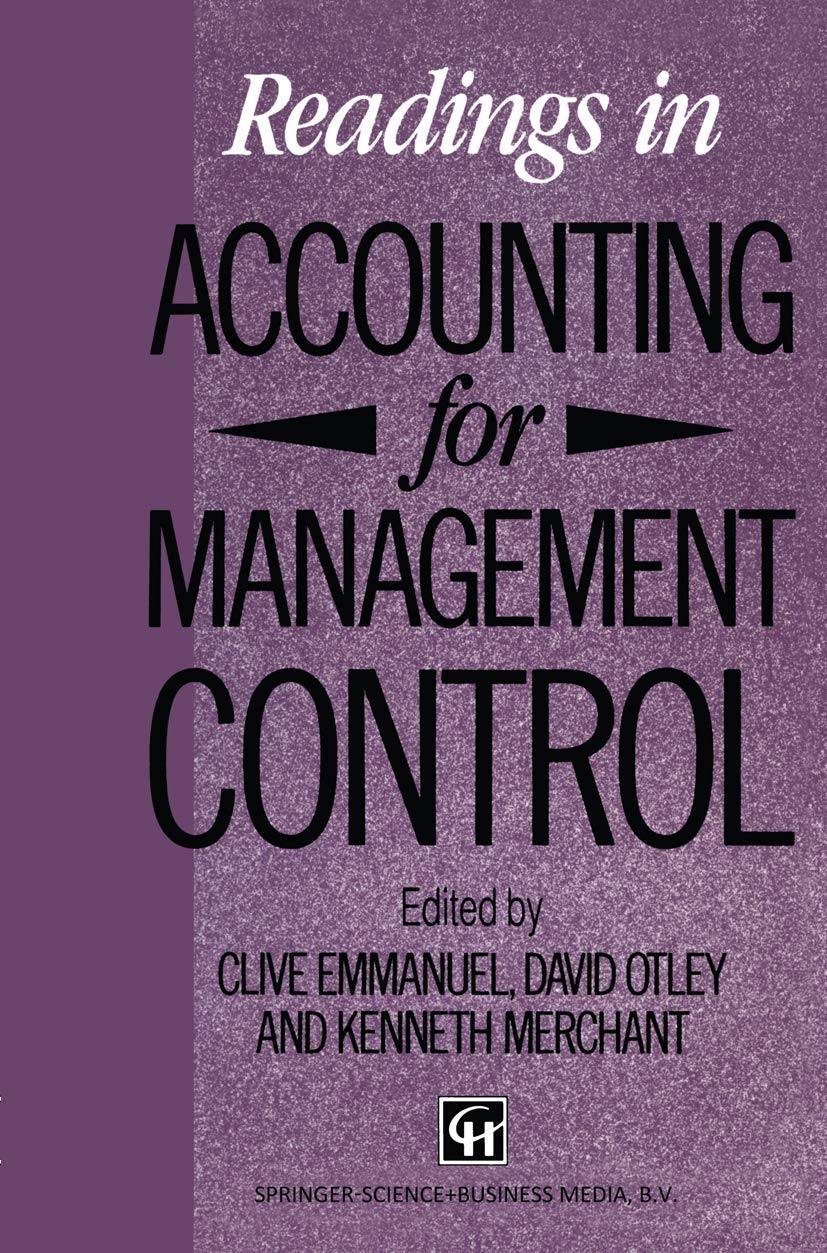 Readings in Accounting for Management Control (Chapman & Hall Series in Accounting and Finance),Used