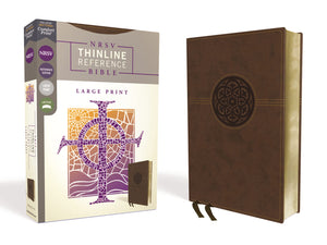 NRSV, Thinline Reference Bible, Large Print, Leathersoft, Brown, Comfort Print,Used