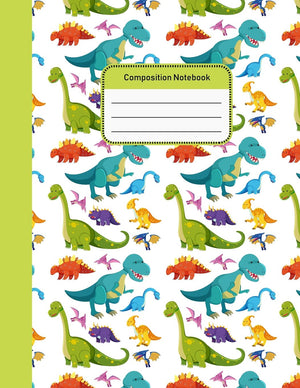 Composition Notebook: Dinosaurs College Ruled Notebook for Student Teacher School Home Office 8.5x11 Inches 100 Pages,Used