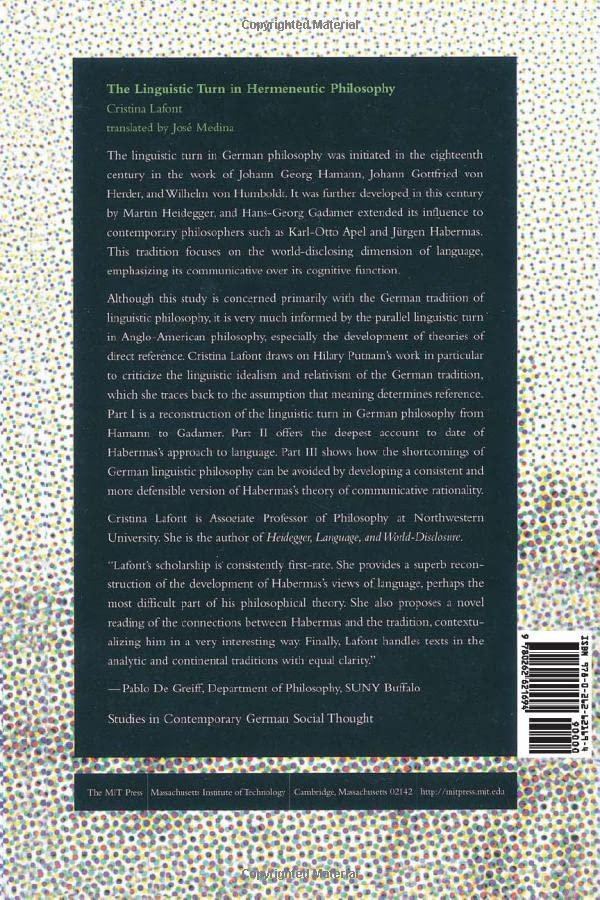 The Linguistic Turn in Hermeneutic Philosophy (Studies in Contemporary German Social Thought),Used