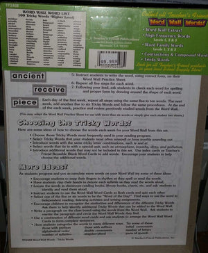 Word Wall Workbook  Tricky Words!: Skill Based Worksheets and Reproducible Word Cards for Each Group of Words!,Used
