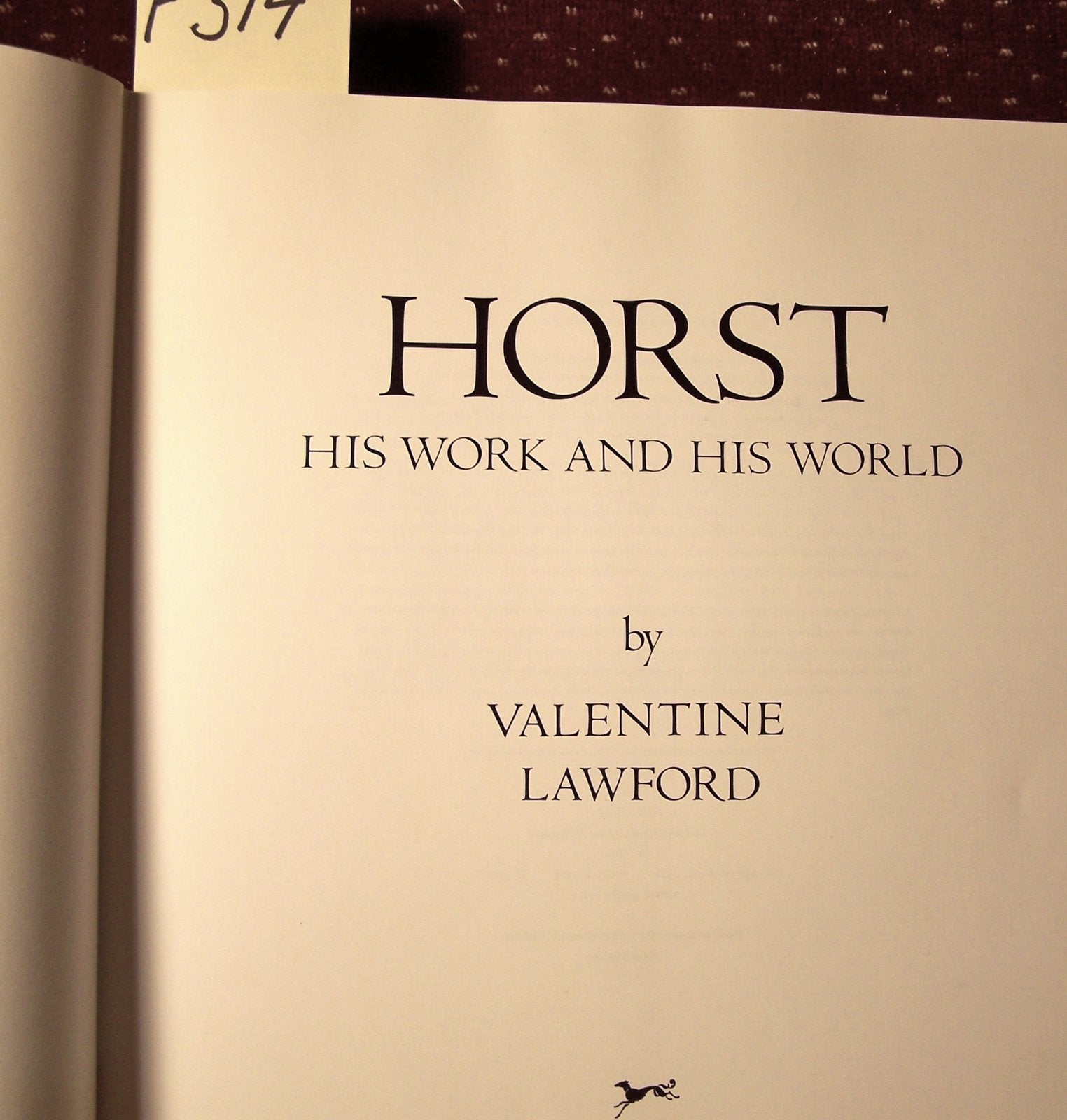 Horst: His Work And His World,New