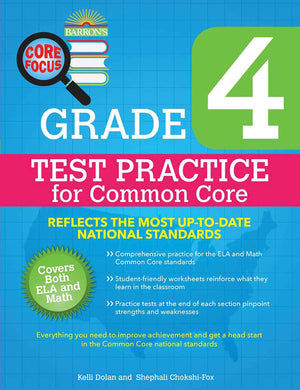 Core Focus Grade 4: Test Practice for Common Core (Barron's Test Prep),Used