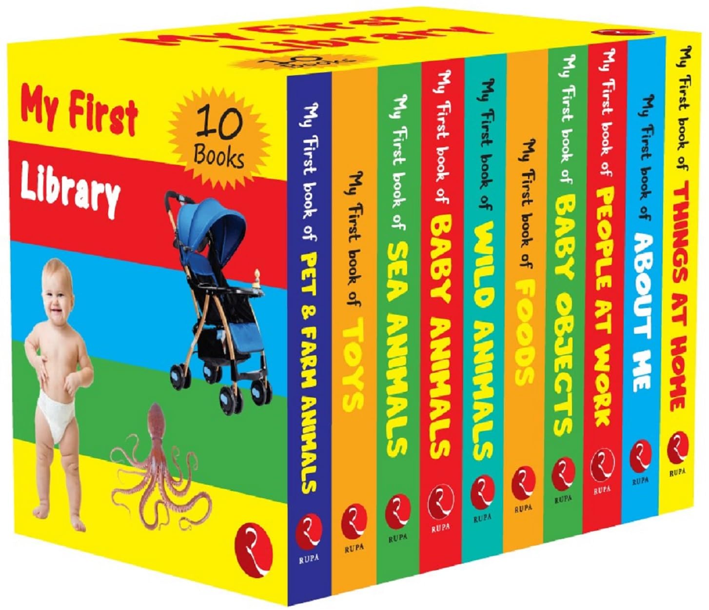 My First Library - Set Of 10 Books (Box Set) - Kids Learning Board Books - Children Growth And Development Book - Hardcover, 5 June 2022