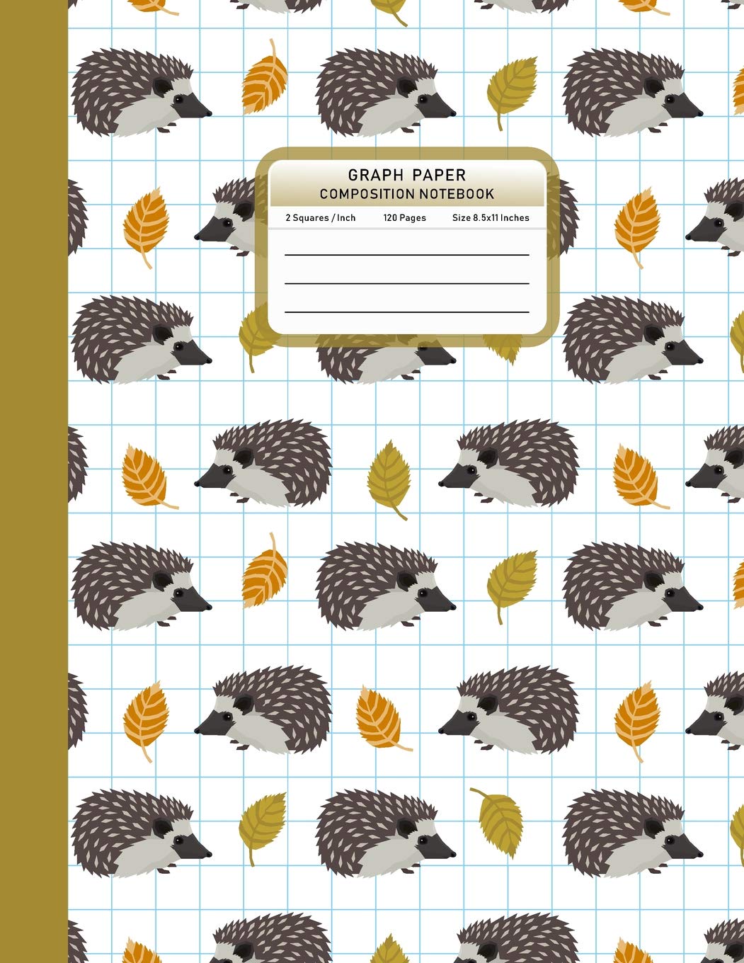 Graph Paper Composition Notebook: Hedgehogs Pattern 1/2 Inch Squared Graphing Paper Math Science Sketch Drawing Writing Student ,Used