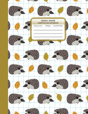 Graph Paper Composition Notebook: Hedgehogs Pattern 1/2 Inch Squared Graphing Paper Math Science Sketch Drawing Writing Student ,Used