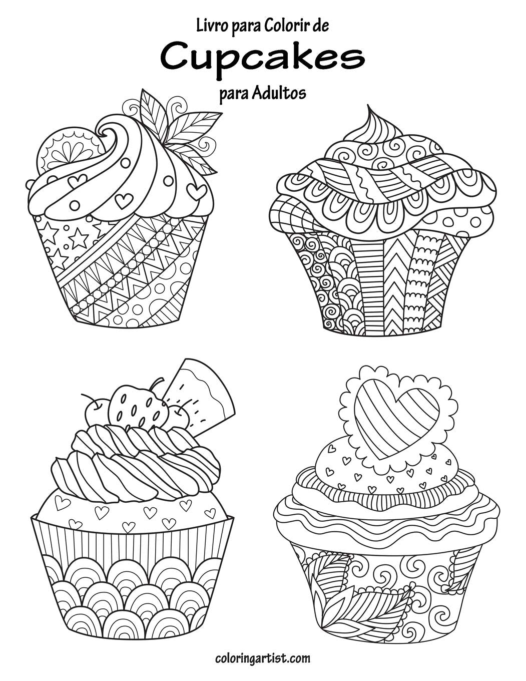 Livro para Colorir de Cupcakes para Adultos (Portuguese Edition),Used