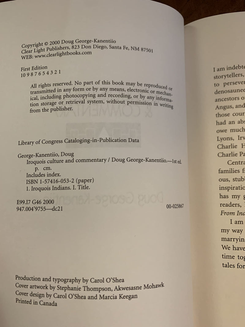 Iroquois Culture & Commentary,Used
