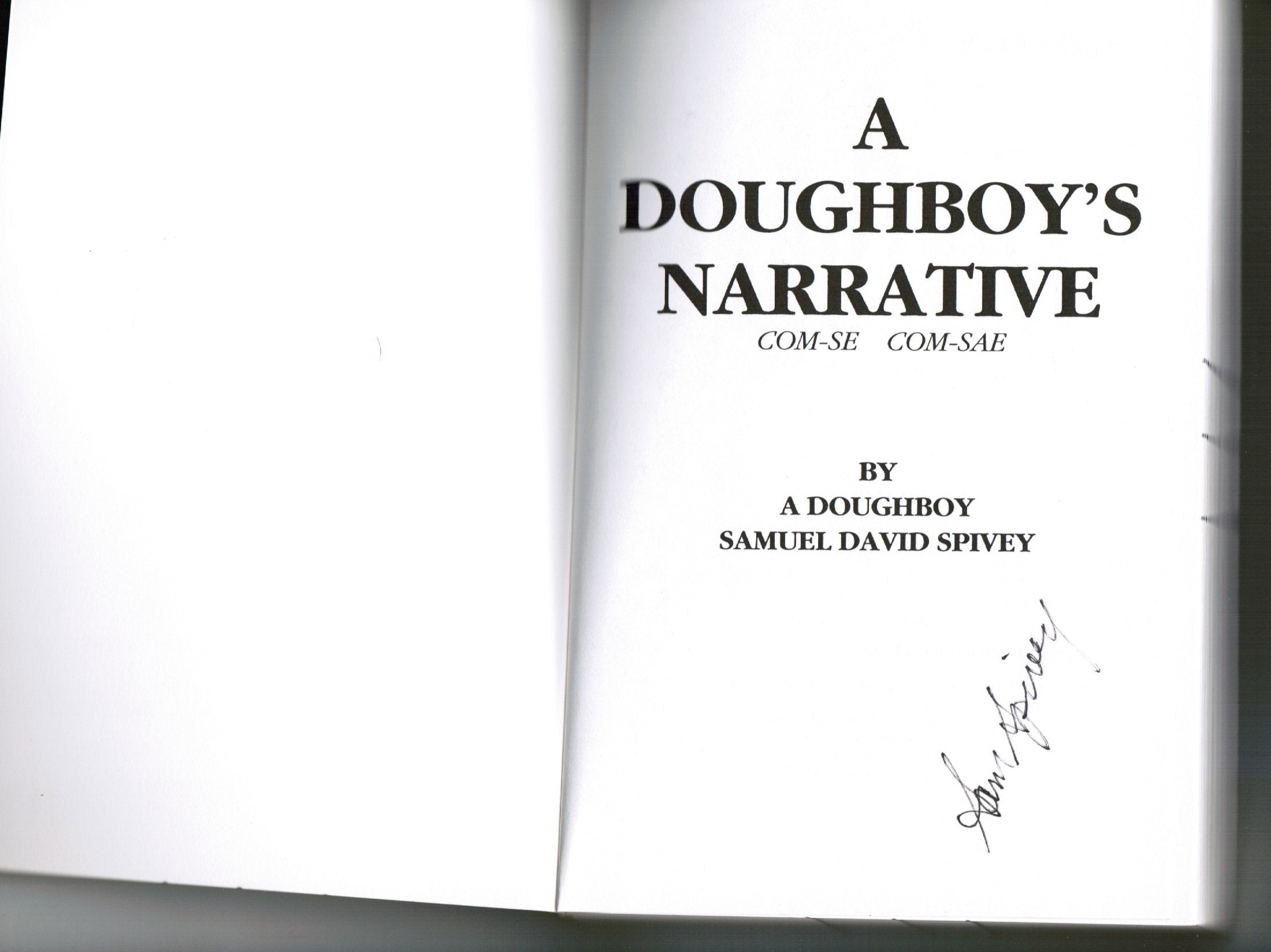 A Doughboy's Narrative: ComSe ComSae,Used