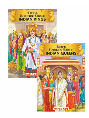Story Books For Kids - Indian Kings And Queens (Set Of 2 Books) (Illustrated) - Age 6+ - English Short Stories For Children - Read Aloud To Infants, Toddlers