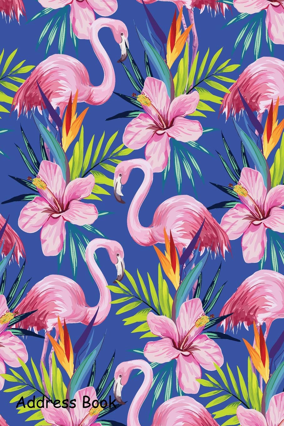 Address Book: For Contacts, Addresses, Phone, Email, Note,Emergency Contacts,Alphabetical Index With Tropical Flamingo On Blue,Used