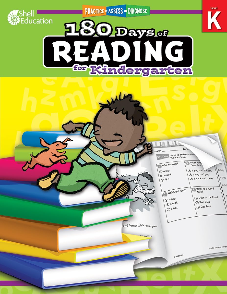 180 Days: Reading for Kindergarten Practice Workbook for Classroom and Home, Cool and Fun Practice Created by Teachers,Used