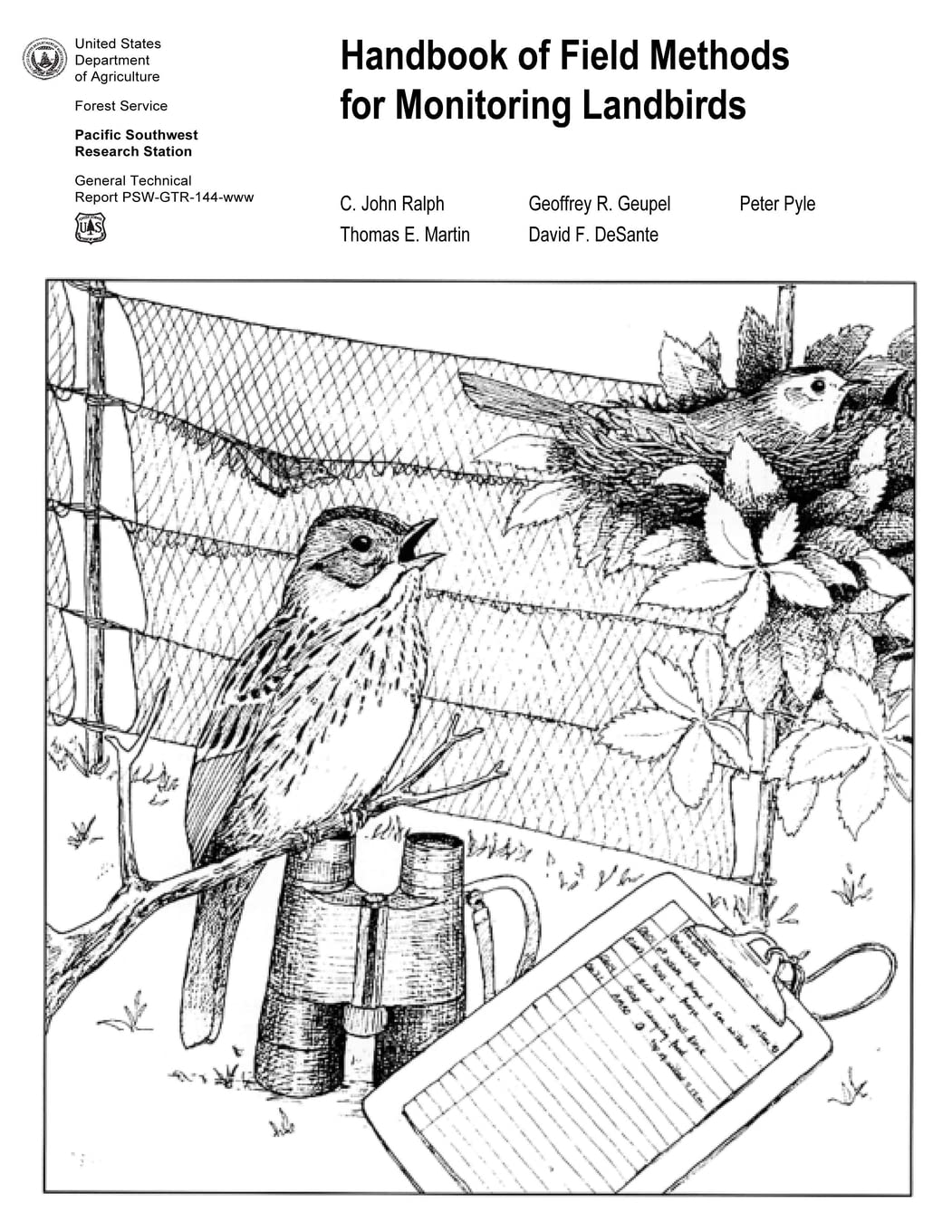 Handbook Of Field Methods For Monitoring Landbirds,Used