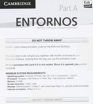 Entornos Beginning Student's Book A plus ELEteca Access (Spanish Edition),Used